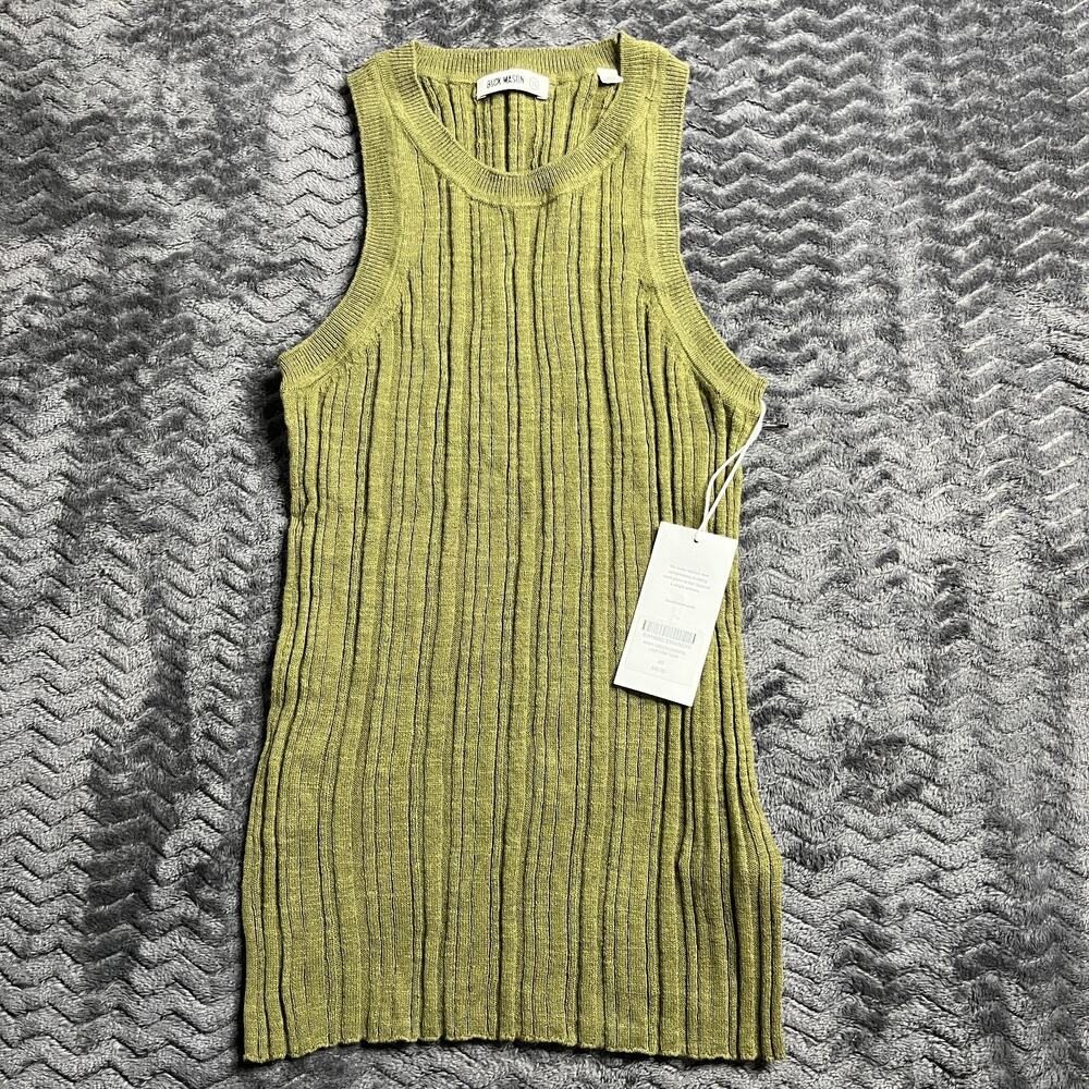 Buck Mason Women's Army Green Coastal Linen Rib Tank Size XS NWT